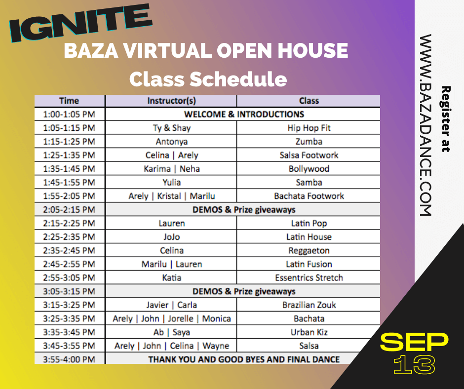 baza open house schedule